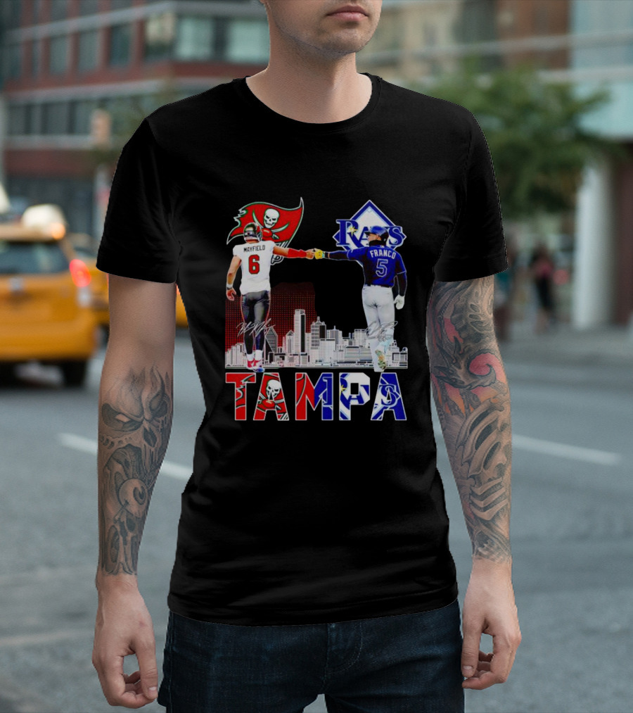 Tampa Buccaneers Mayfield 6 Rays Franco 5 City Signatures T-Shirt