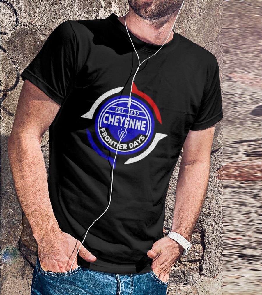 Cheyenne Frontier Days Est 1897 Circular Emblem Red White Blue T-Shirt