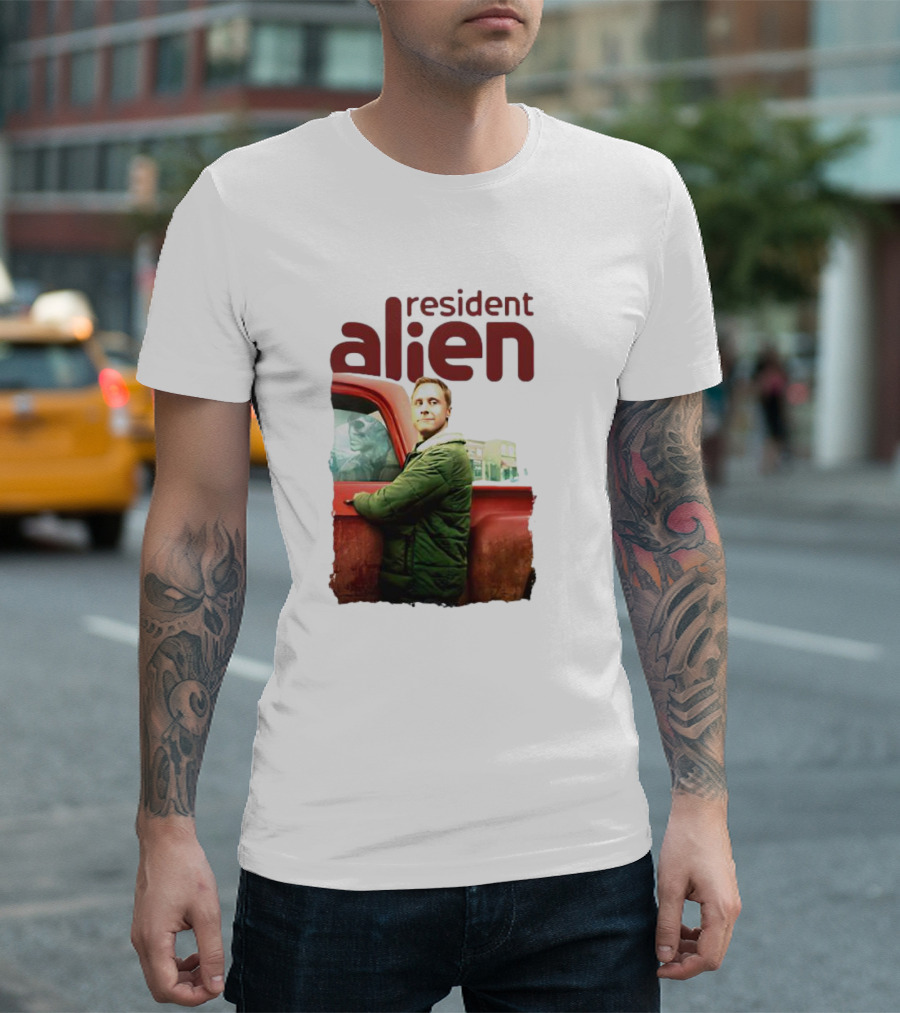 Resident Alien Christmas Truck Scene T-Shirt