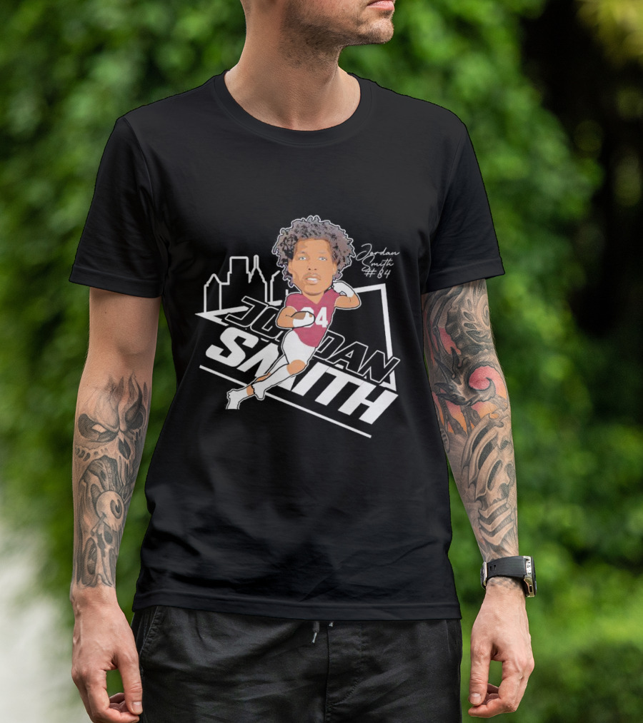 Jordan Smith #84 Temple Football Player Skyline T-Shirt