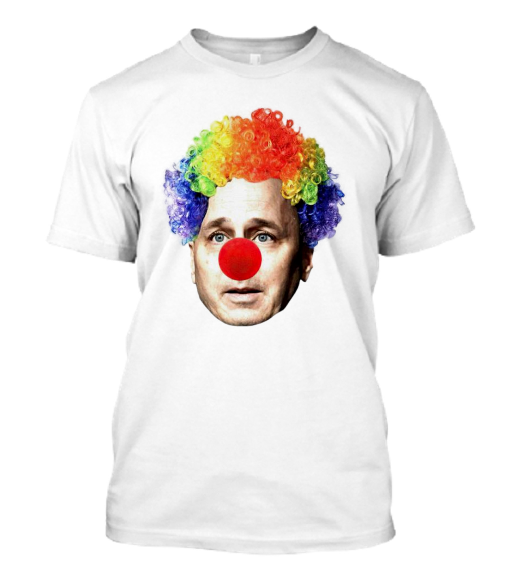 Rainbow Wig Red Nose Burdenburner Brian Clownman T-Shirt