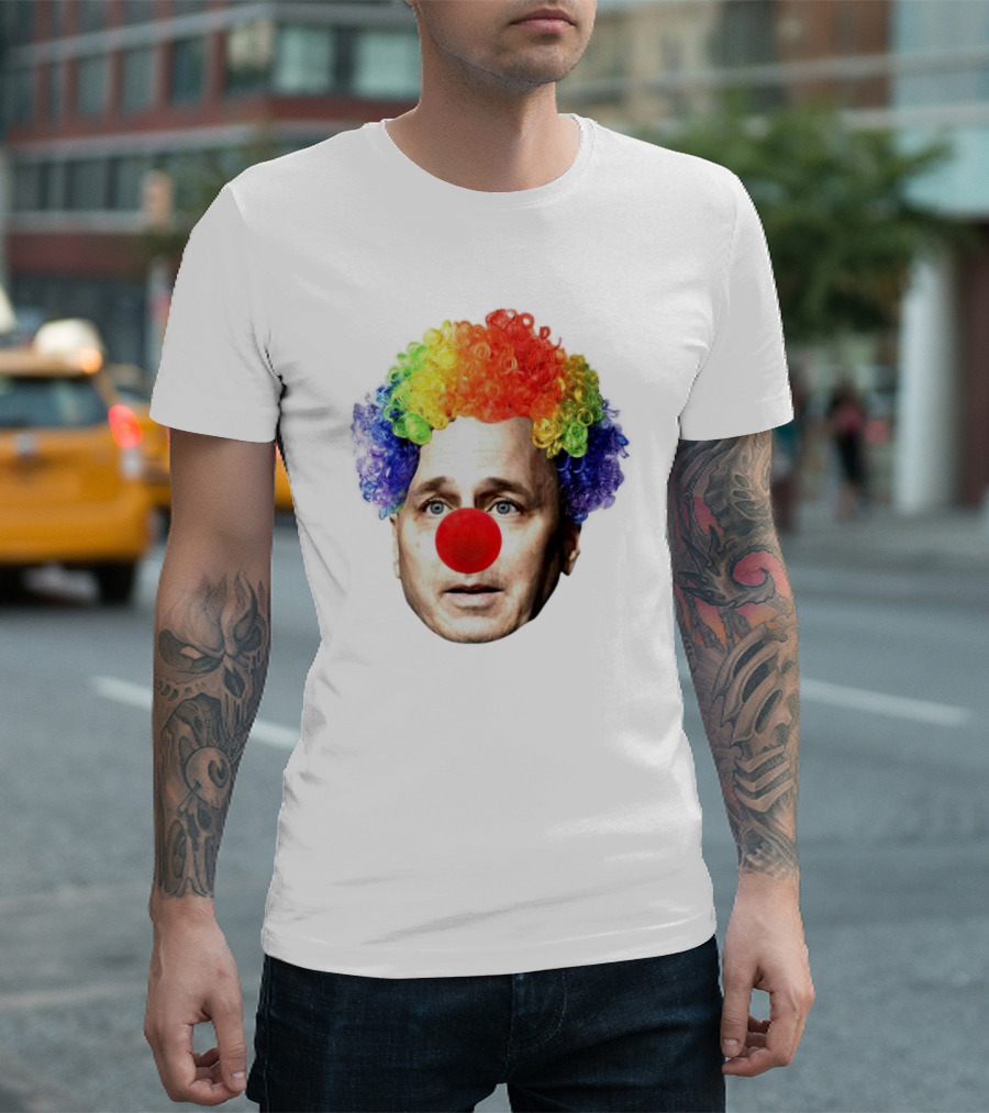 Rainbow Wig Red Nose Burdenburner Brian Clownman T-Shirt