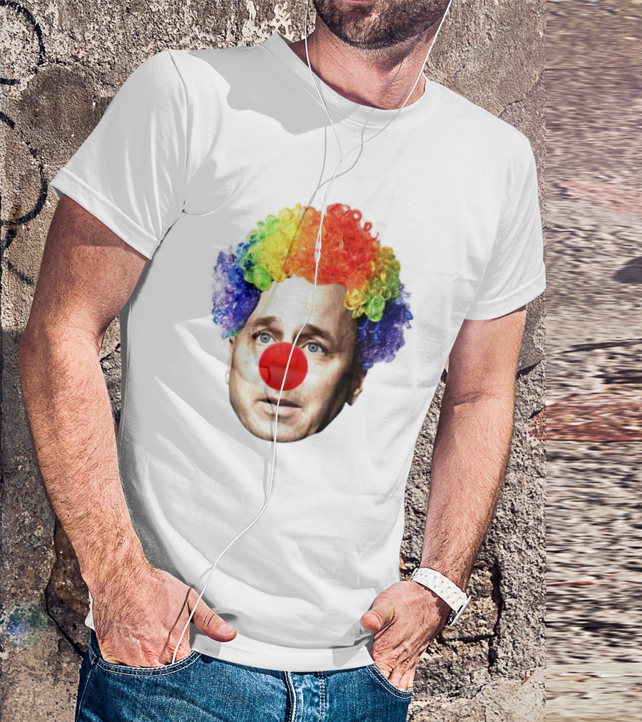 Rainbow Wig Red Nose Burdenburner Brian Clownman T-Shirt