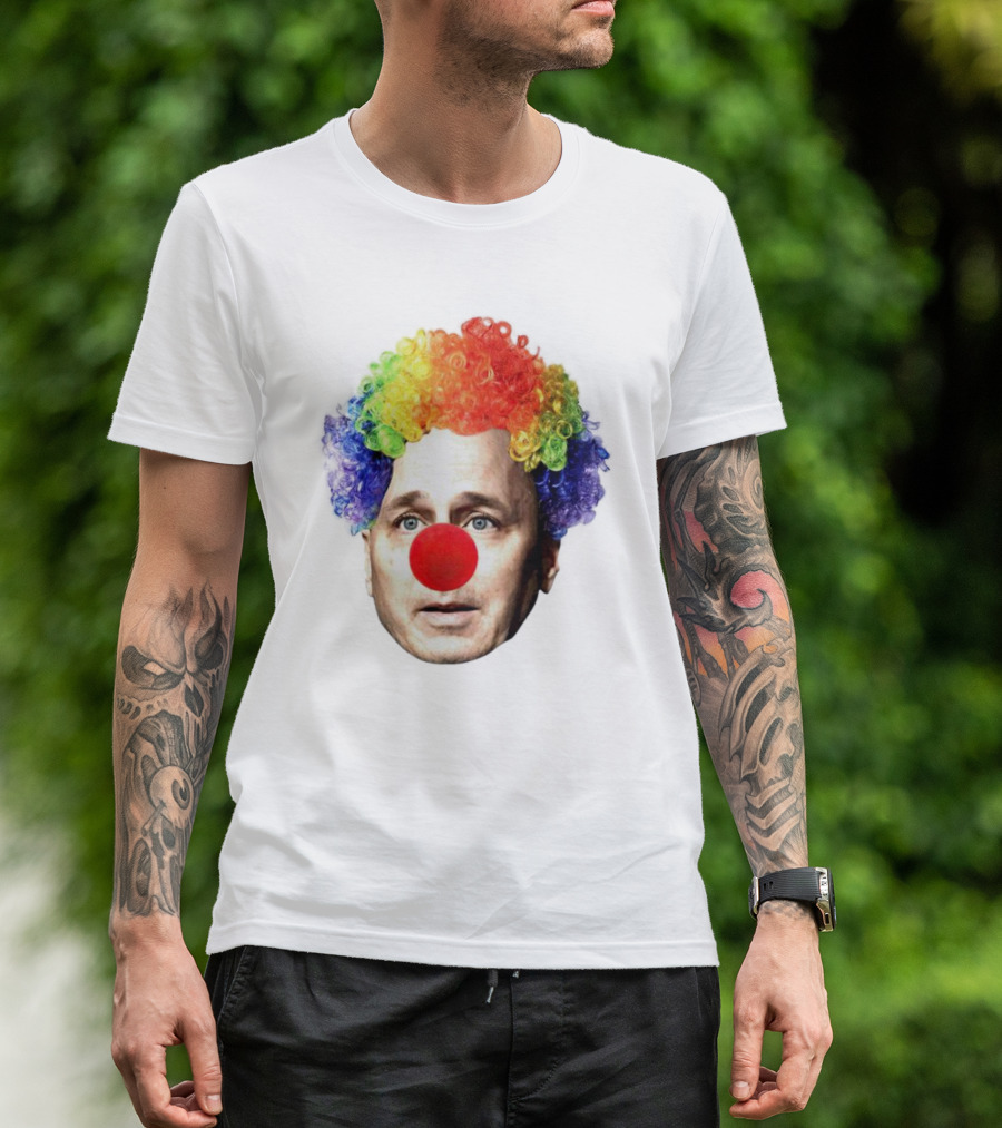 Rainbow Wig Red Nose Burdenburner Brian Clownman T-Shirt