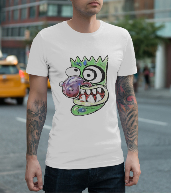Hypno Eggplant Cartoon Fusion Character With Whimsical Eyes And Grinning Teeth T-Shirt