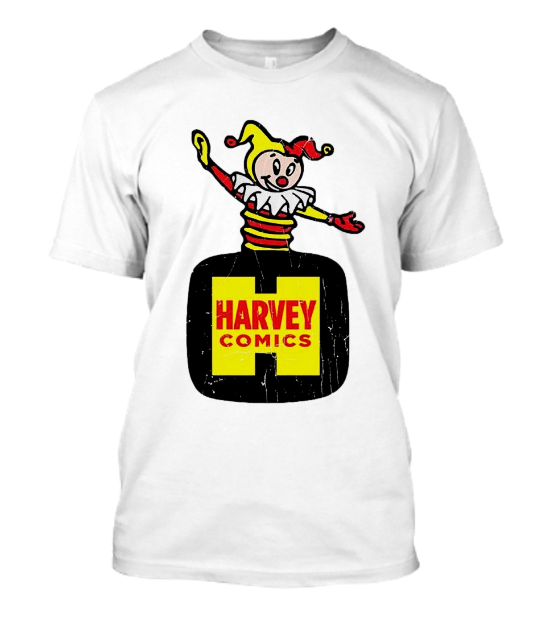 Harvey Comics Jester Logo With Classic Joker Colors T-Shirt