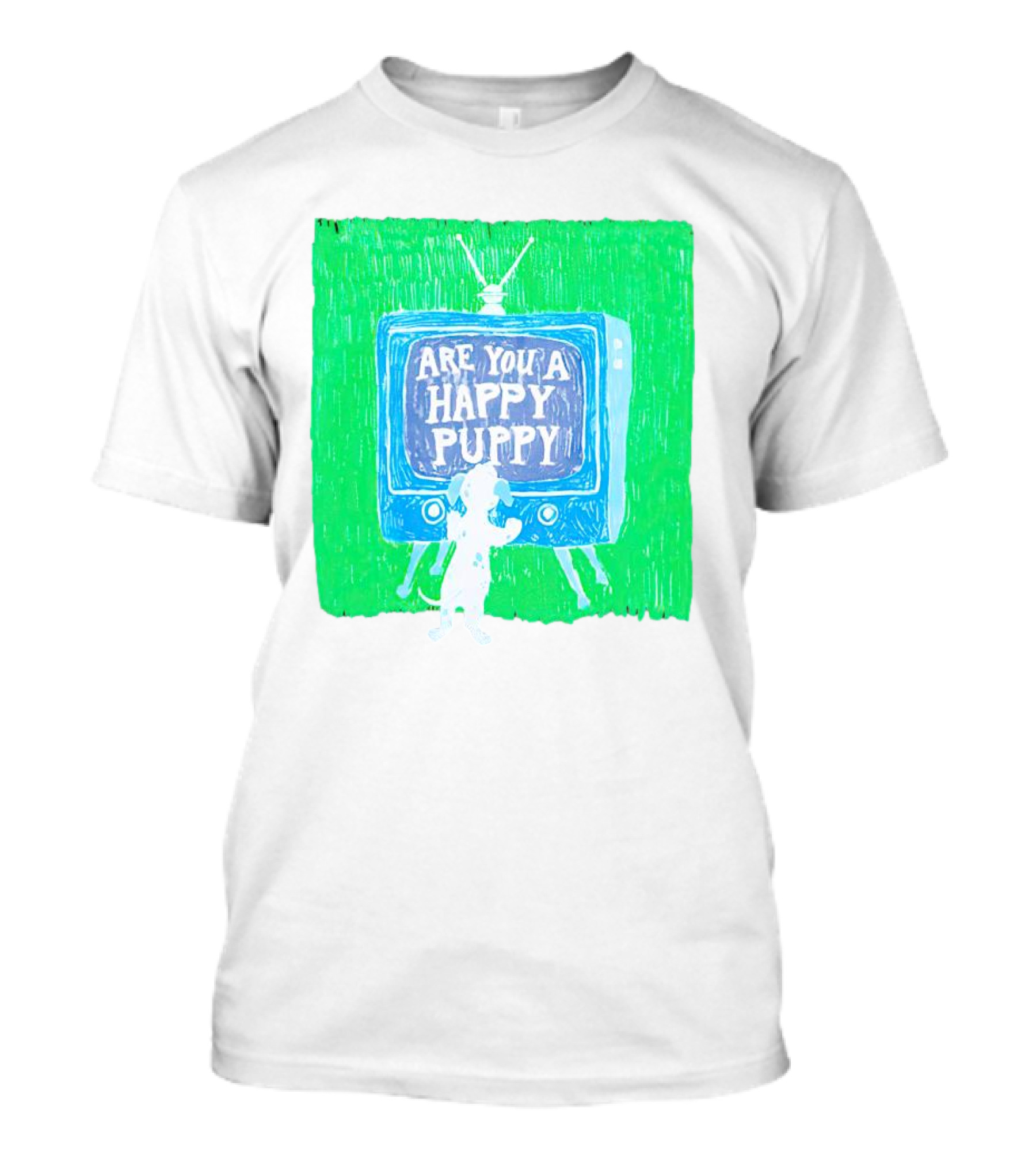 Are You A Happy Puppy Retro Television Dog T-Shirt