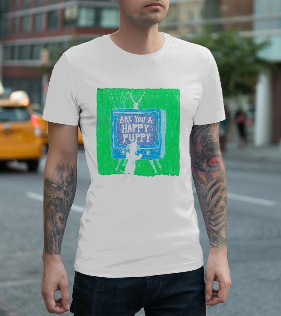 Are You A Happy Puppy Retro Television Dog T-Shirt