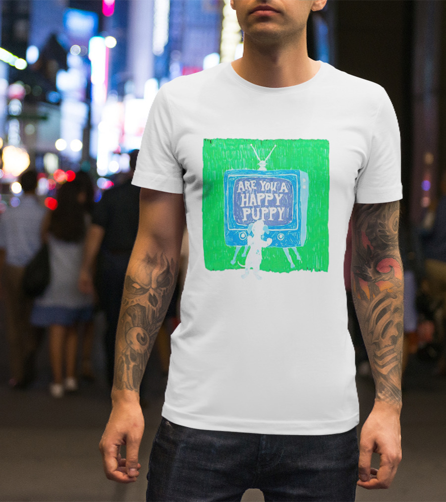 Are You A Happy Puppy Retro Television Dog T-Shirt