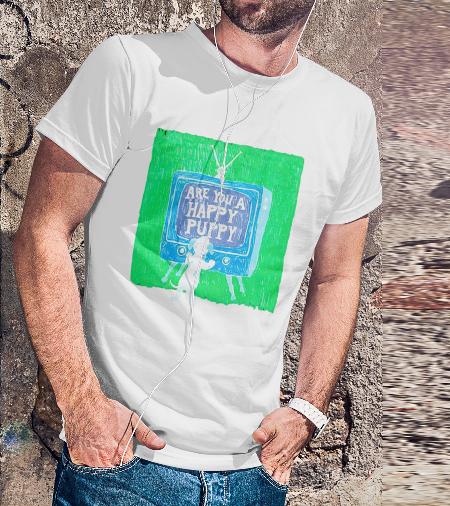 Are You A Happy Puppy Retro Television Dog T-Shirt