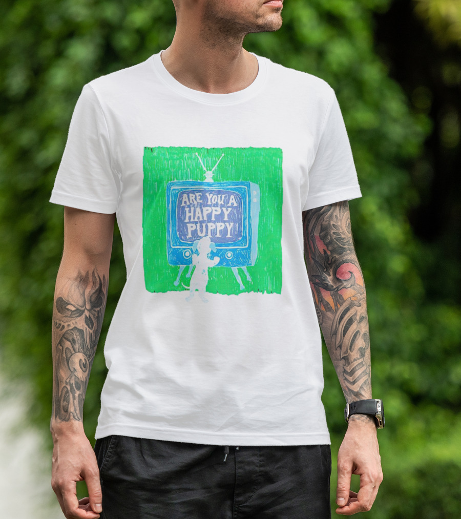 Are You A Happy Puppy Retro Television Dog T-Shirt
