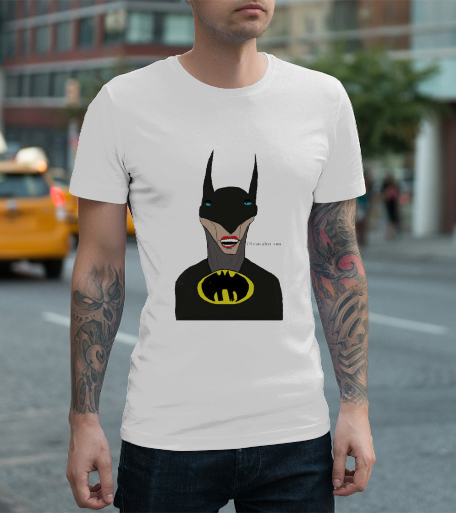Batman I'll Run After You Joker-Inspired Face with Iconic Bat T-Shirt