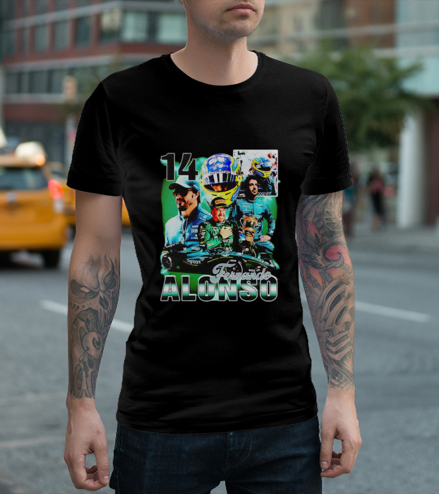 14 Fernando Alonso Racing Collage Formula One Driver T-Shirt