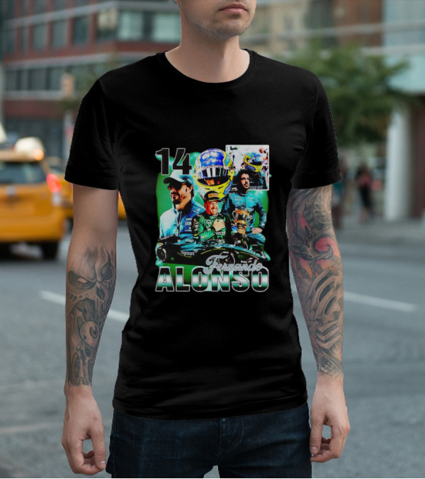 14 Fernando Alonso Racing Collage Formula One Driver T-Shirt