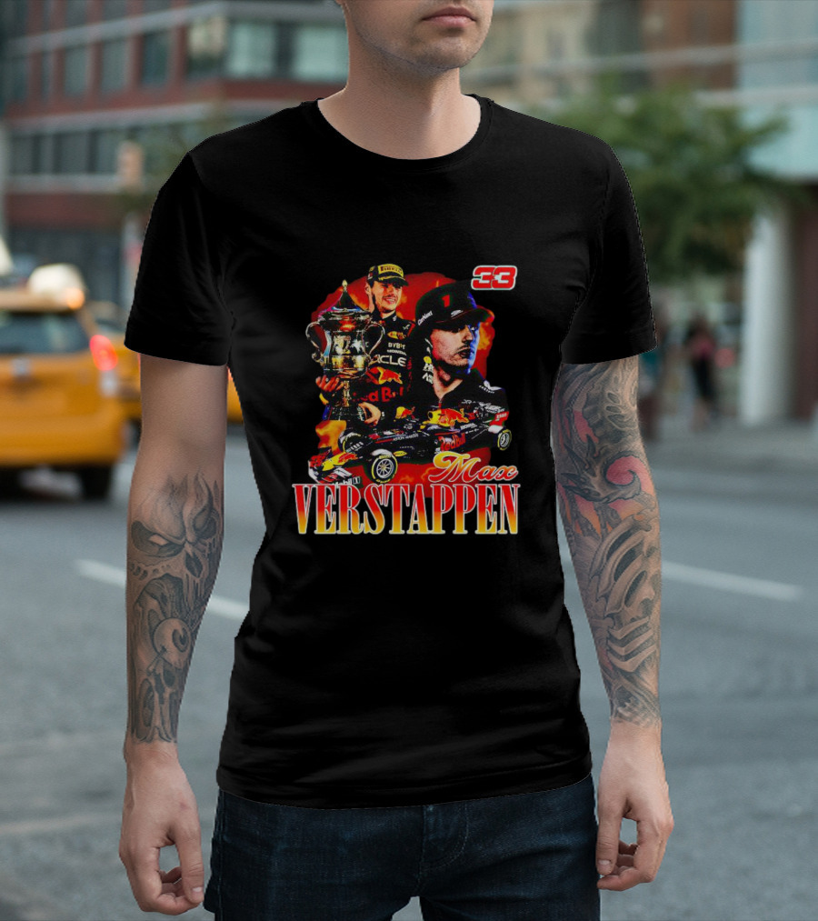Max Verstappen Red Bull Racing Champion 33 Collage T-Shirt