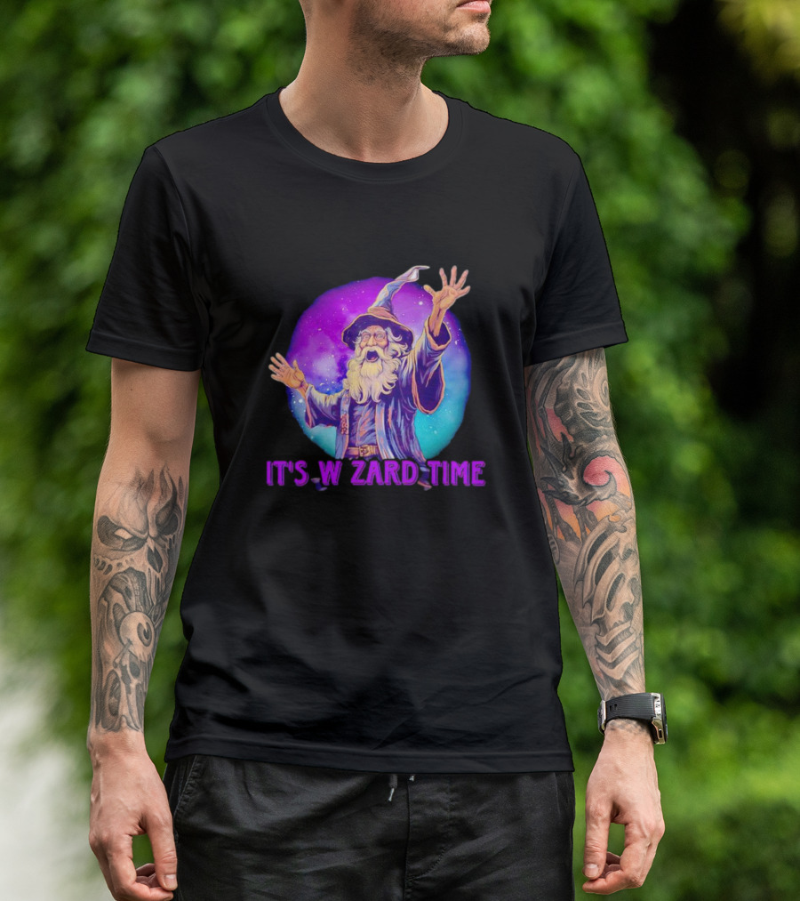 It's Wizard Time Magical Purple Space Wizard T-Shirt