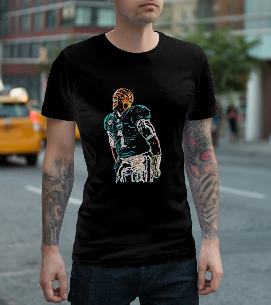 Jalen Hurts Philadelphia Football Star Dynamic Pose T-Shirt