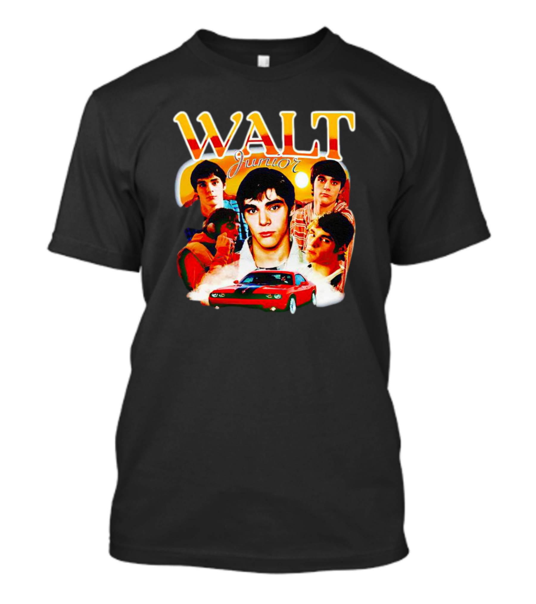 Walt Junior Collage With Red Car And Multiple Portraits T-Shirt
