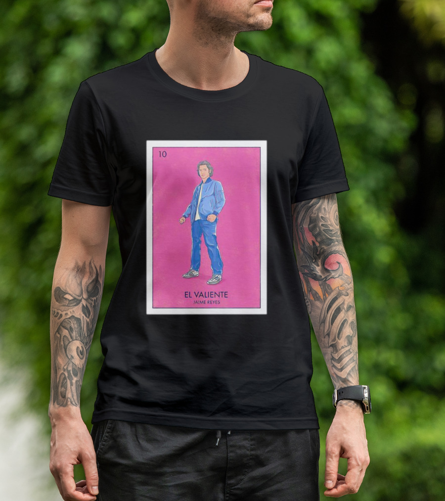 El Valiente Jaime Reyes Pink Lotería Card Style Number 10 T-Shirt
