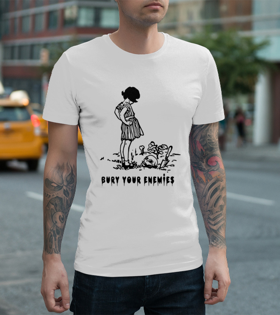 Bury Your Enemies Dark Humor Silhouette Scene T-Shirt