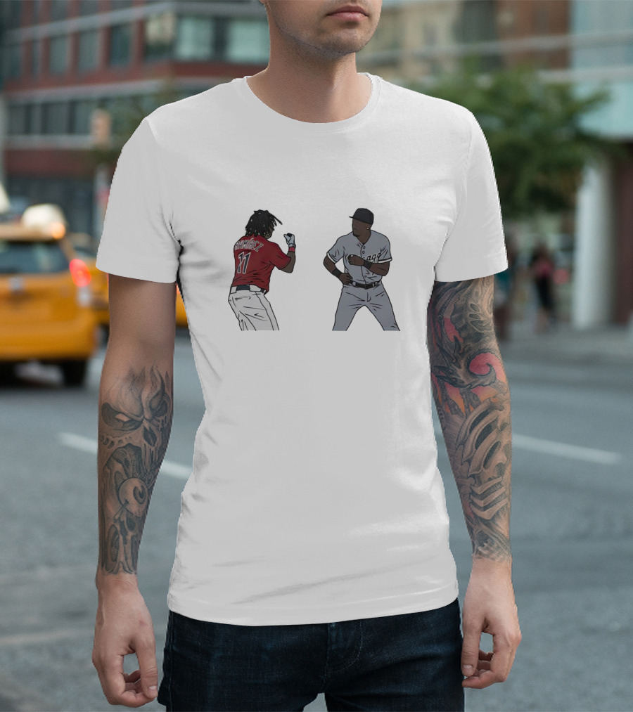 Jose Ramirez Versus Tim Anderson Baseball Confrontation Vintage Look T-Shirt
