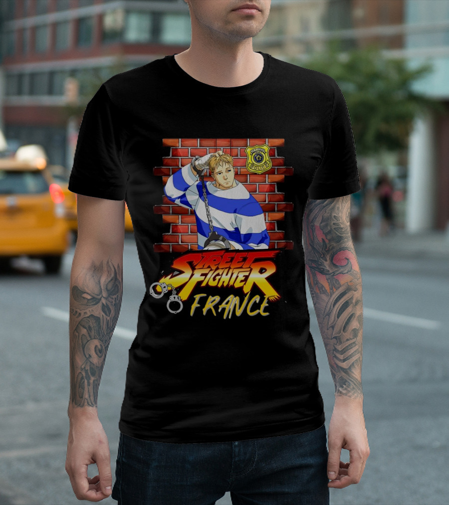 Street Fighter Cody France Police Brick Wall T-Shirt