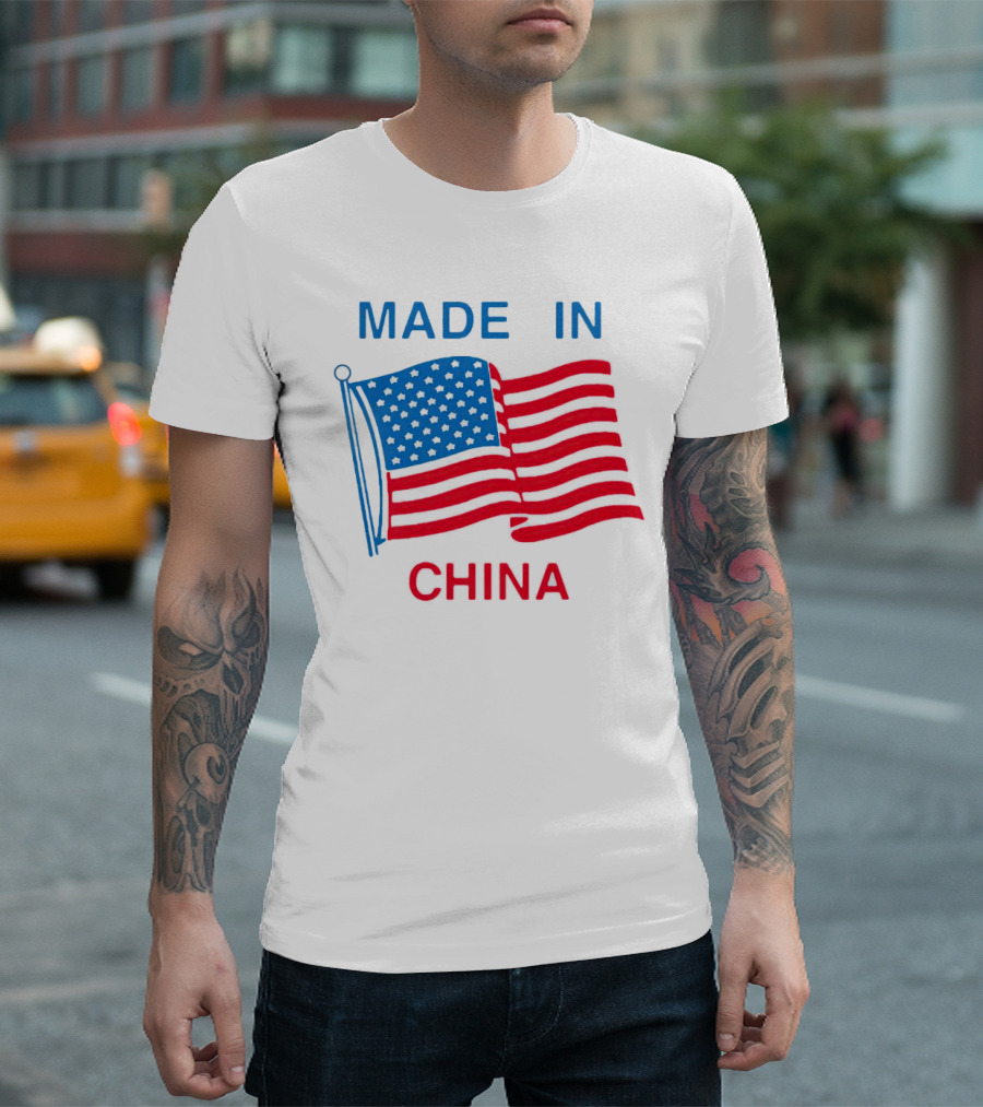 MADE IN CHINA American Flag T-Shirt