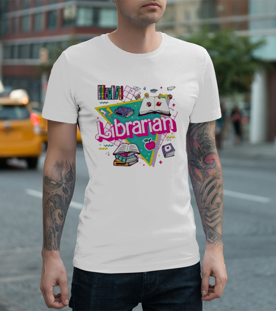 Librarian Books Apple Glasses Open Book T-Shirt