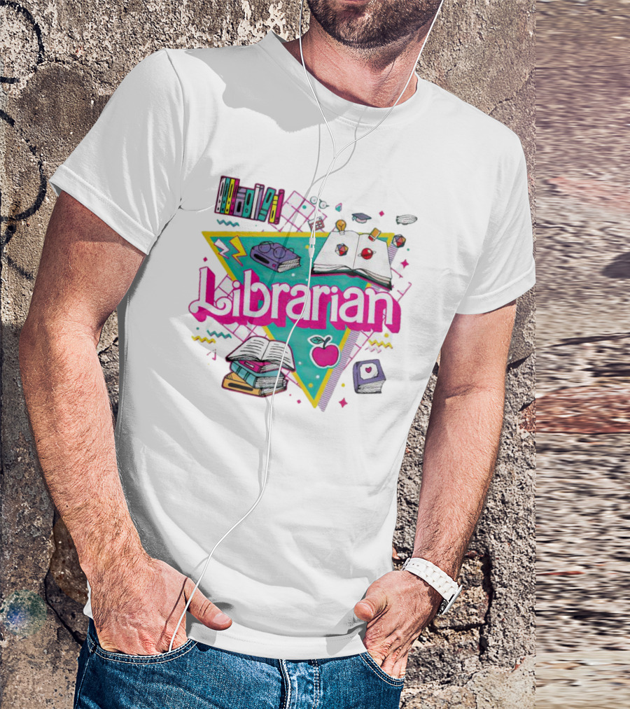 Librarian Books Apple Glasses Open Book T-Shirt