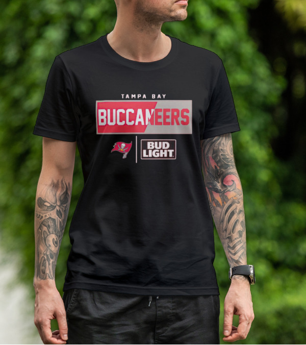 Tampa Bay Buccaneers Bud Light NFL Team Logo Collaboration T-Shirt