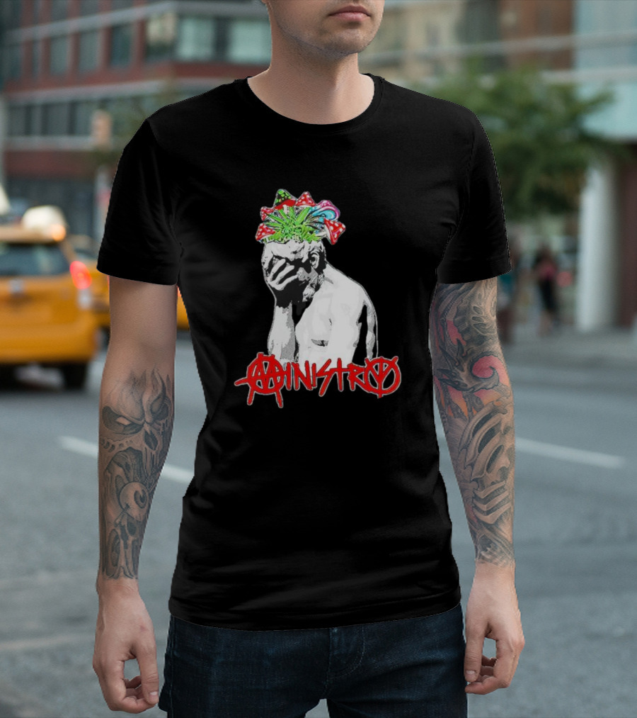 Ministry Anarchy Statue Psychedelic Mushrooms T-Shirt