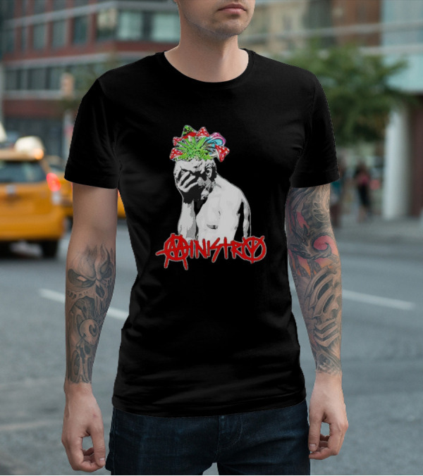 Ministry Anarchy Statue Psychedelic Mushrooms T-Shirt