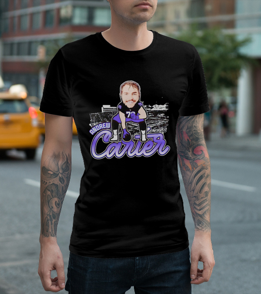 Andrew Carter Caricature Football Player Signature T-Shirt