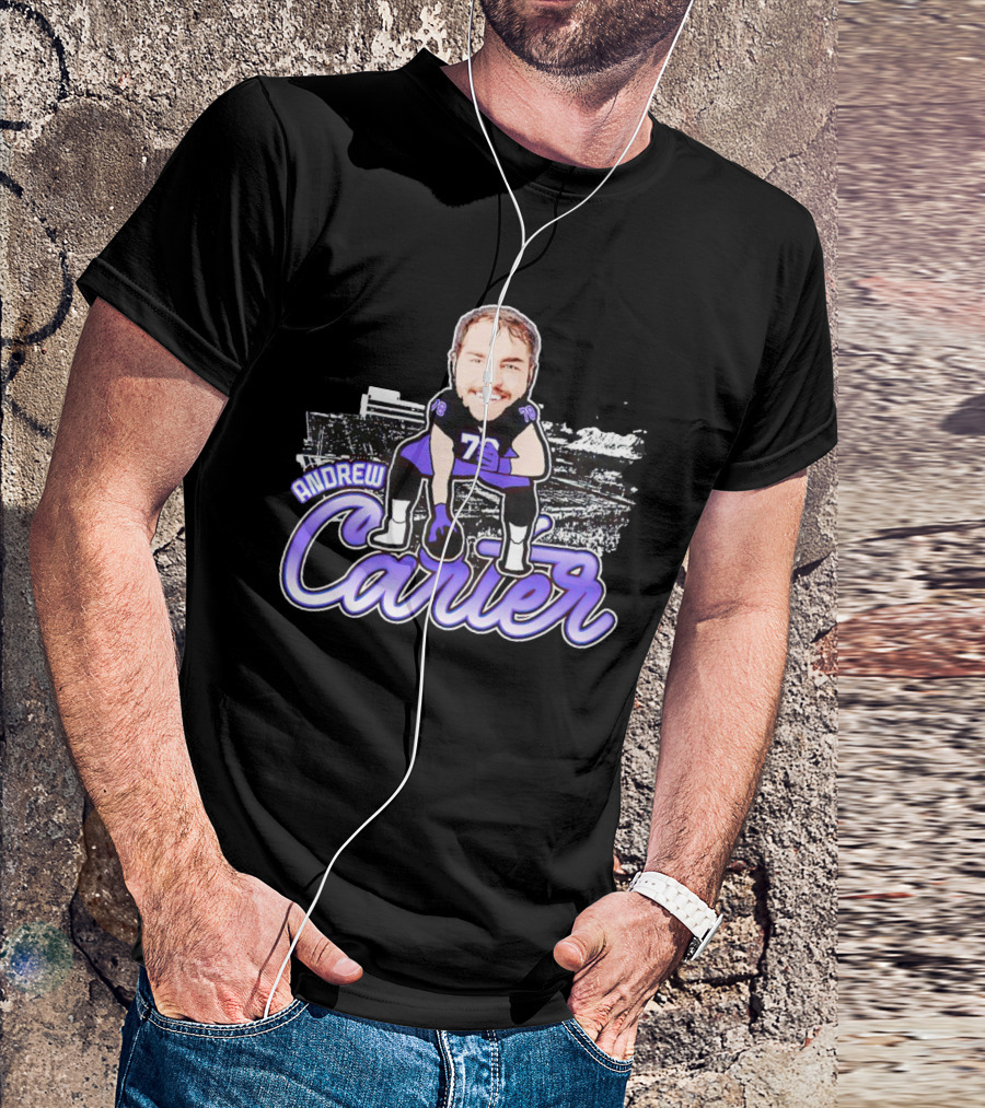 Andrew Carter Caricature Football Player Signature T-Shirt