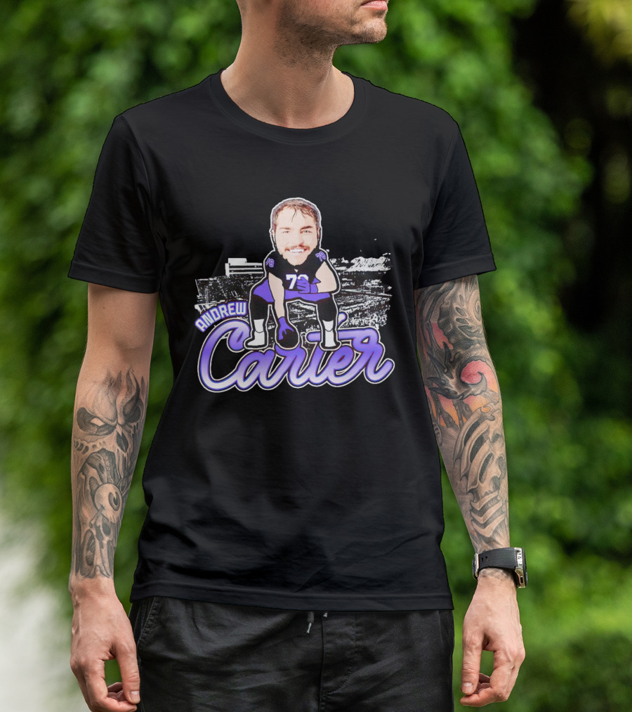 Andrew Carter Caricature Football Player Signature T-Shirt