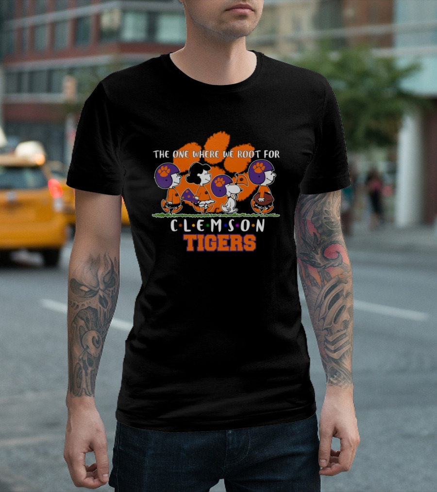 The One Where We Root for Clemson Tigers Peanuts Characters T-Shirt