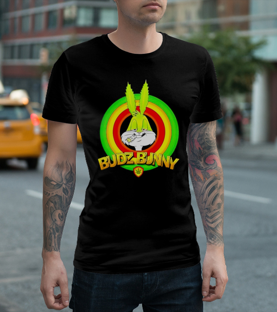 Budz Bunny Cannabis Inspired Cartoon Character T-Shirt
