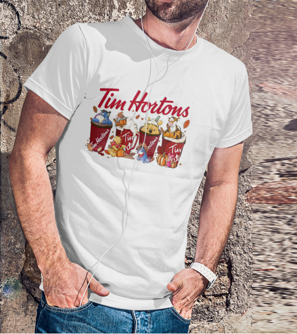 Tim Hortons Disney Characters Autumn Cups T-Shirt