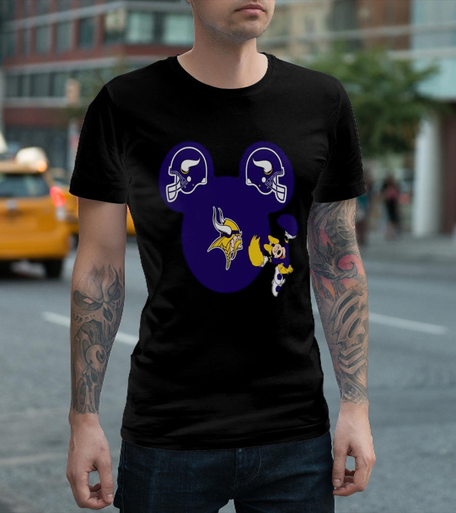 Minnesota Vikings Mickey Mouse Helmets T-Shirt