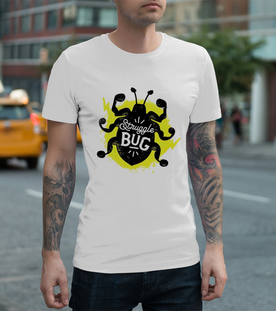 Struggle Bug Yellow Lightning Background T-Shirt