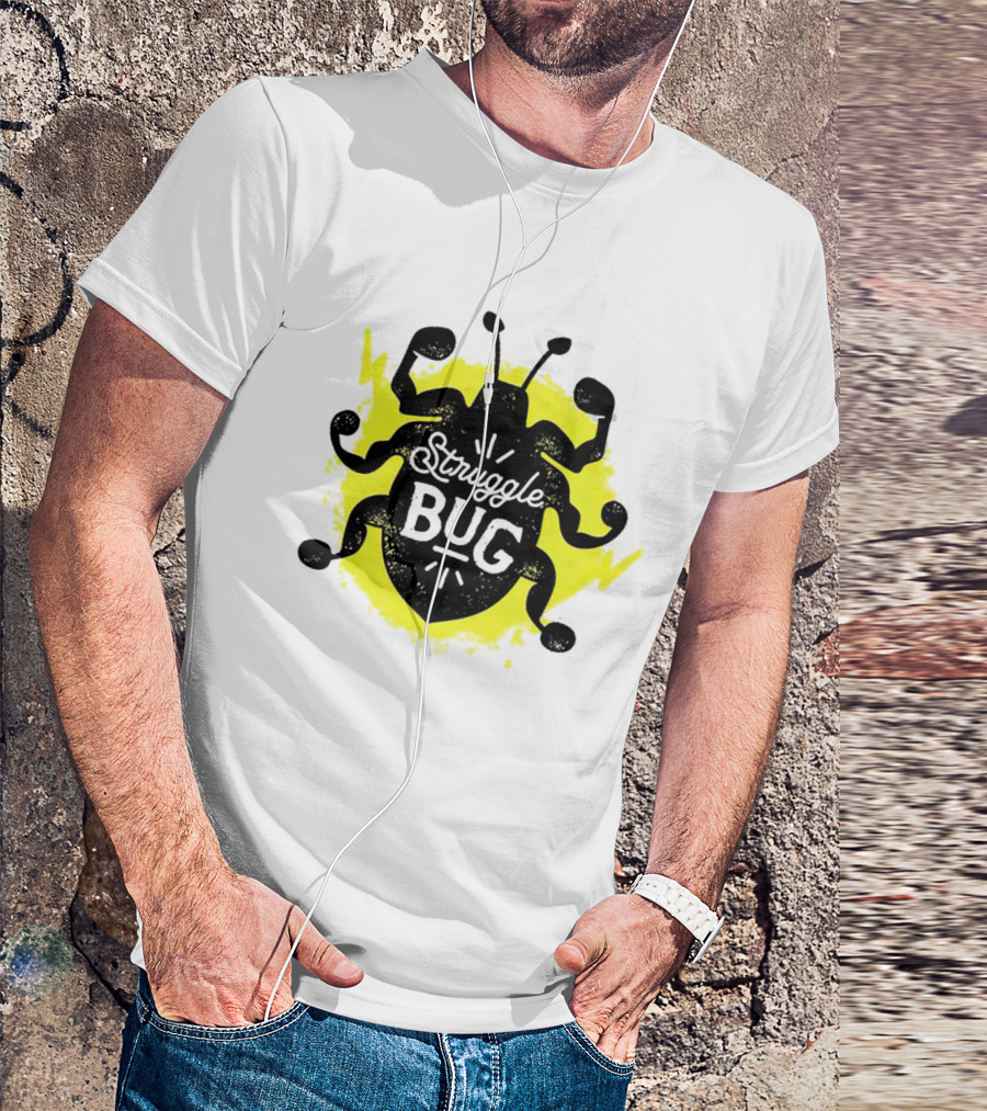 Struggle Bug Yellow Lightning Background T-Shirt