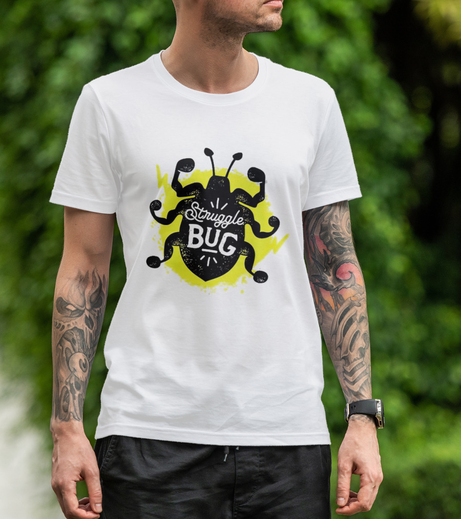 Struggle Bug Yellow Lightning Background T-Shirt