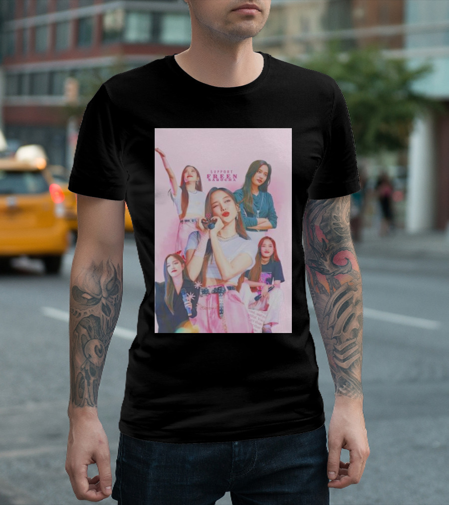 Support Freen Sarocha Multicolor Collage T-Shirt