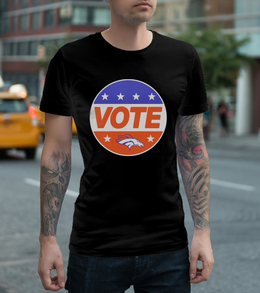 Vote Denver Broncos Team Logo Stars T-Shirt