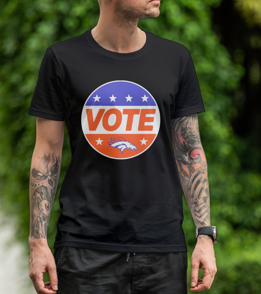 Vote Denver Broncos Team Logo Stars T-Shirt