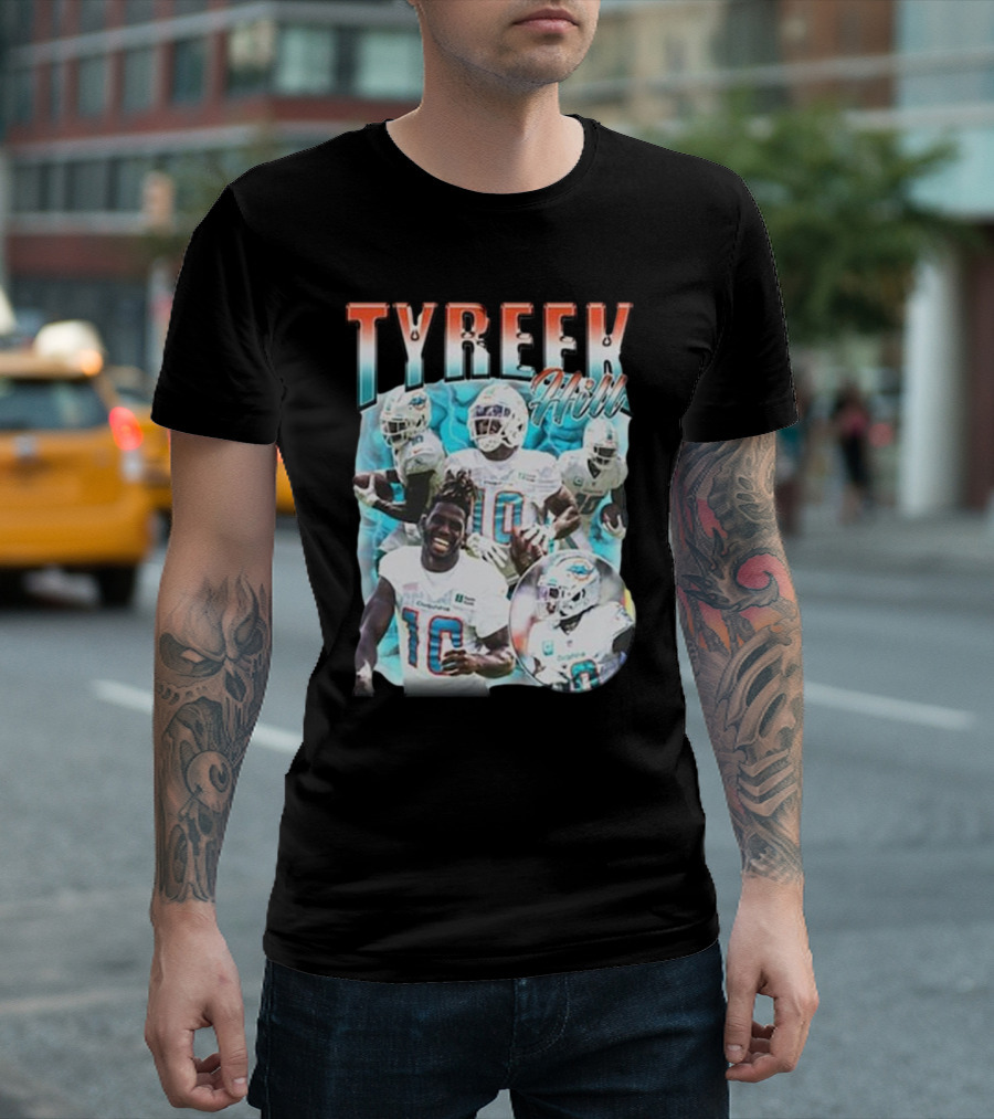 Tyreek Hill Miami Football Vintage Collage T-Shirt