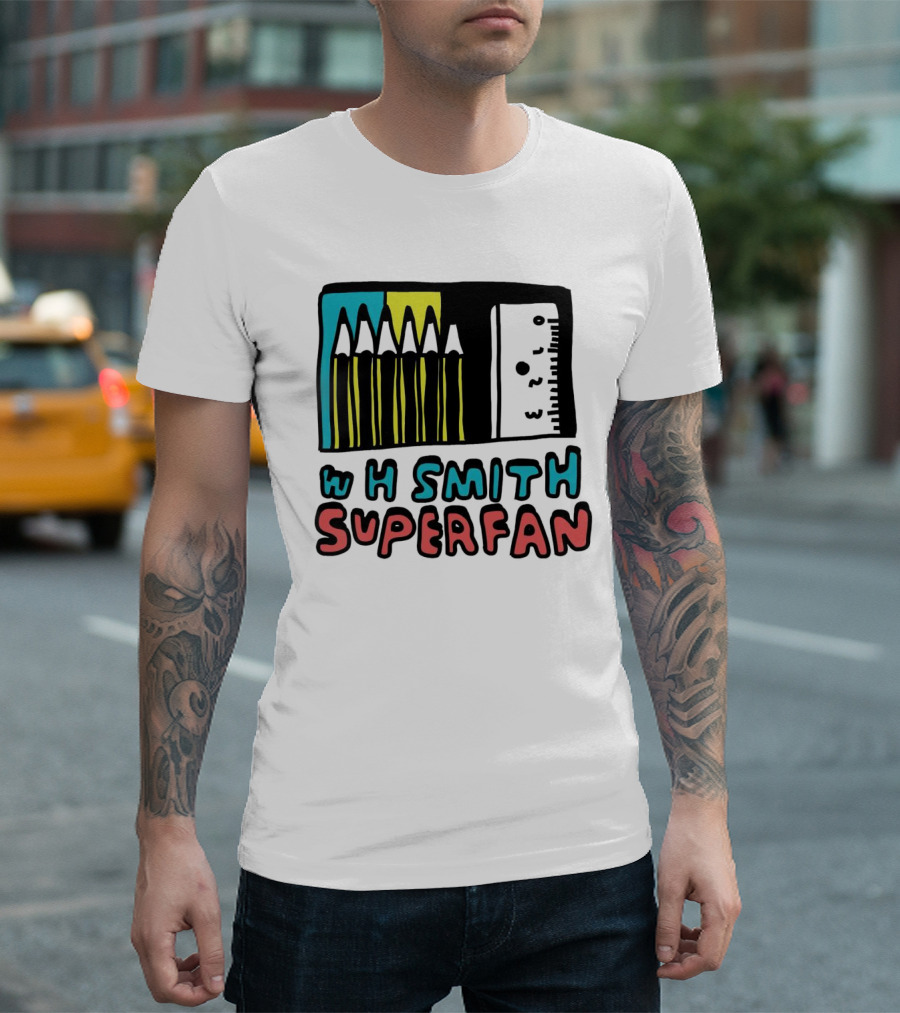 W H Smith Super Fan Pencil and Ruler T-Shirt