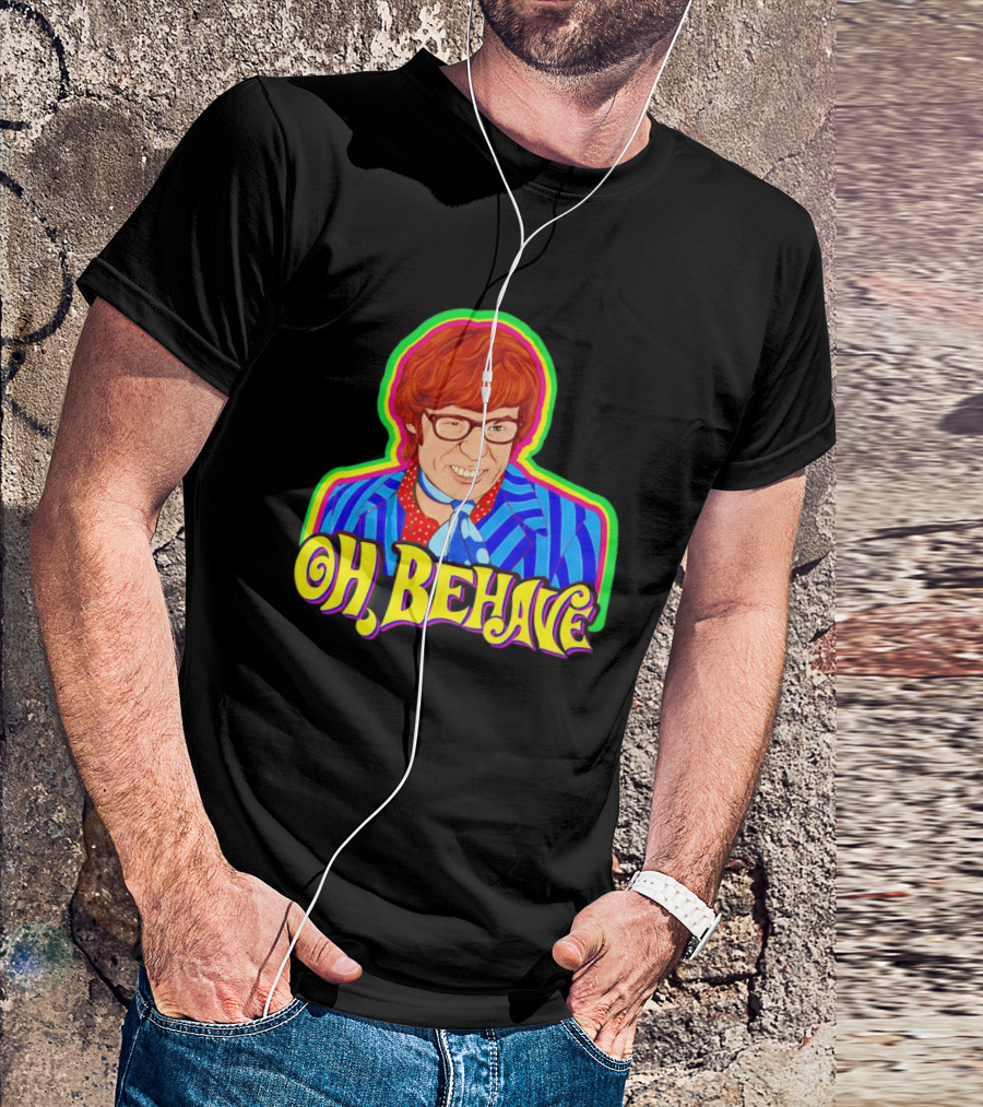 Austin Powers Oh Behave Vintage Style Psychedelic T-Shirt