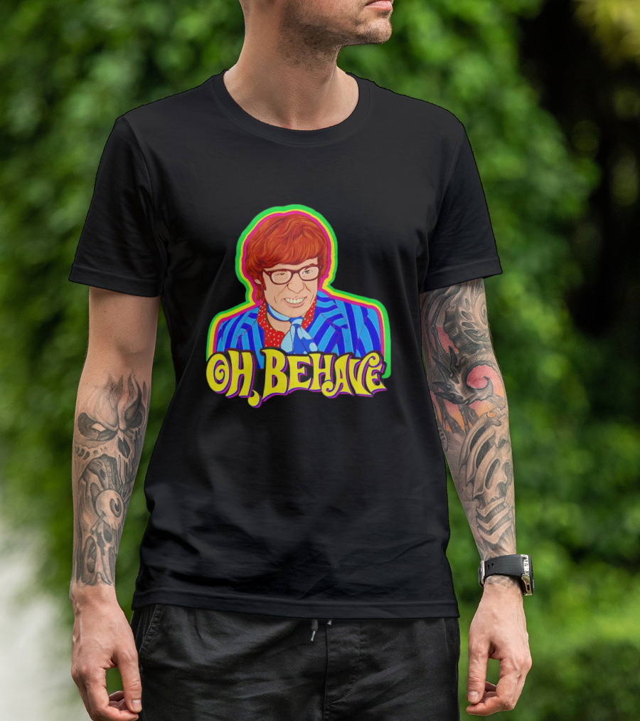 Austin Powers Oh Behave Vintage Style Psychedelic T-Shirt