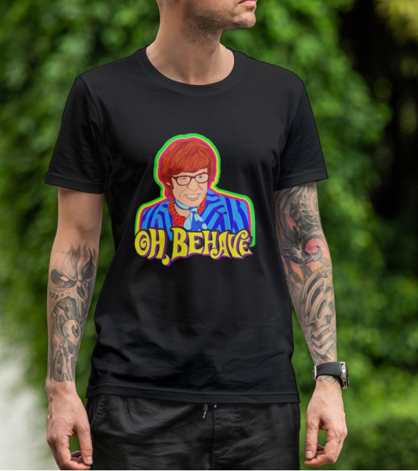 Austin Powers Oh Behave Vintage Style Psychedelic T-Shirt